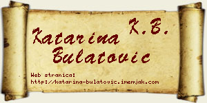 Katarina Bulatović vizit kartica
